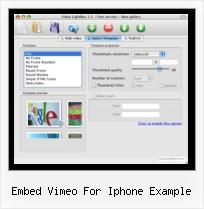 Javascript Video Jukebox Quicktime embed vimeo for iphone example
