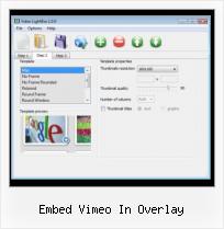 Embedding SWF HTML embed vimeo in overlay