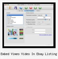 SWFobject Css embed vimeo video in ebay listing