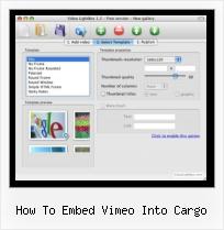 Vimeo Programming how to embed vimeo into cargo