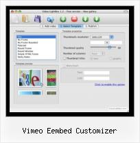 SWFobject Loop vimeo eembed customizer