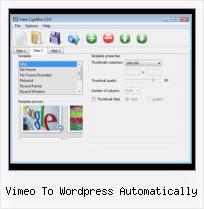 Object Embed FLV vimeo to wordpress automatically