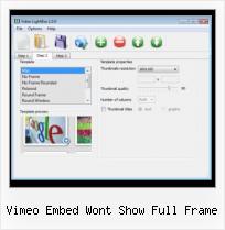 SWFobject No Cache vimeo embed wont show full frame